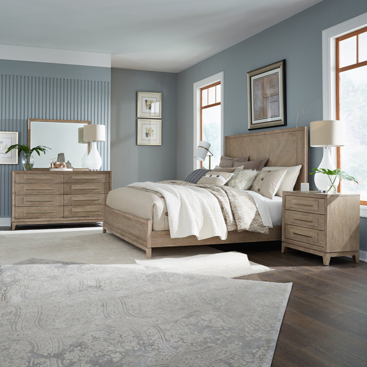 Chantee Panel Bed, Dresser & Mirror, Nightstand