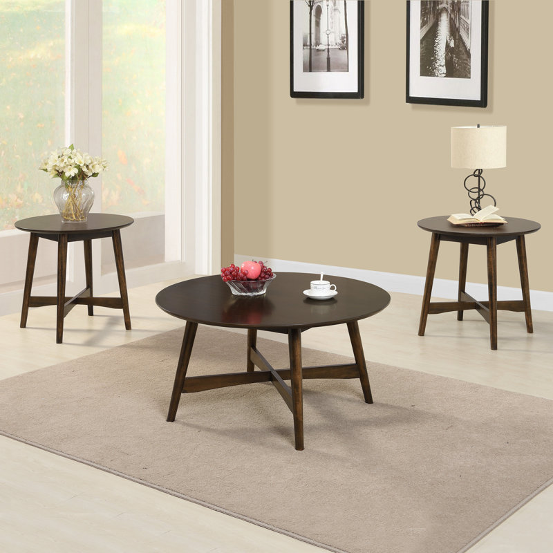 Ensemble de tables basses 3 pièces Wood, gris