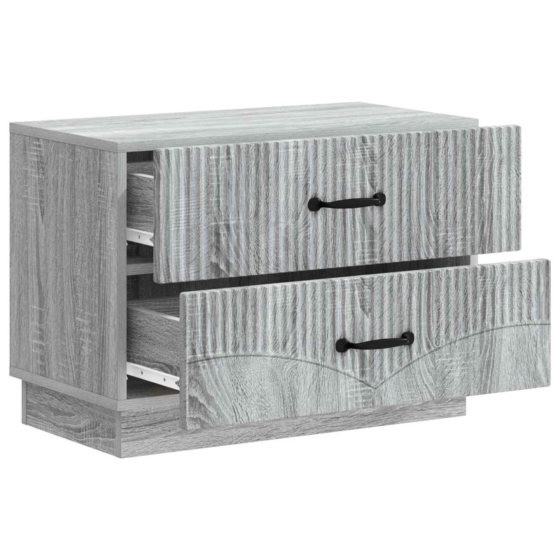62cm W Manufactured Wood Bedside Table, Grey Sonoma
