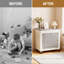 Foldable Stackable Storage Cabinet with 360° Lockable Wheels & Flip Dustproof Door, 135L Plastic Organizer for Home, Grey & White
