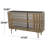 Mariha Metal Art Deco Inspired 1 Shelf Gold Console Table with Black Glass Top