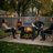 Courter 29" Rectangle Bronze Finish Steel Outdoor Fireplace with Log Storage