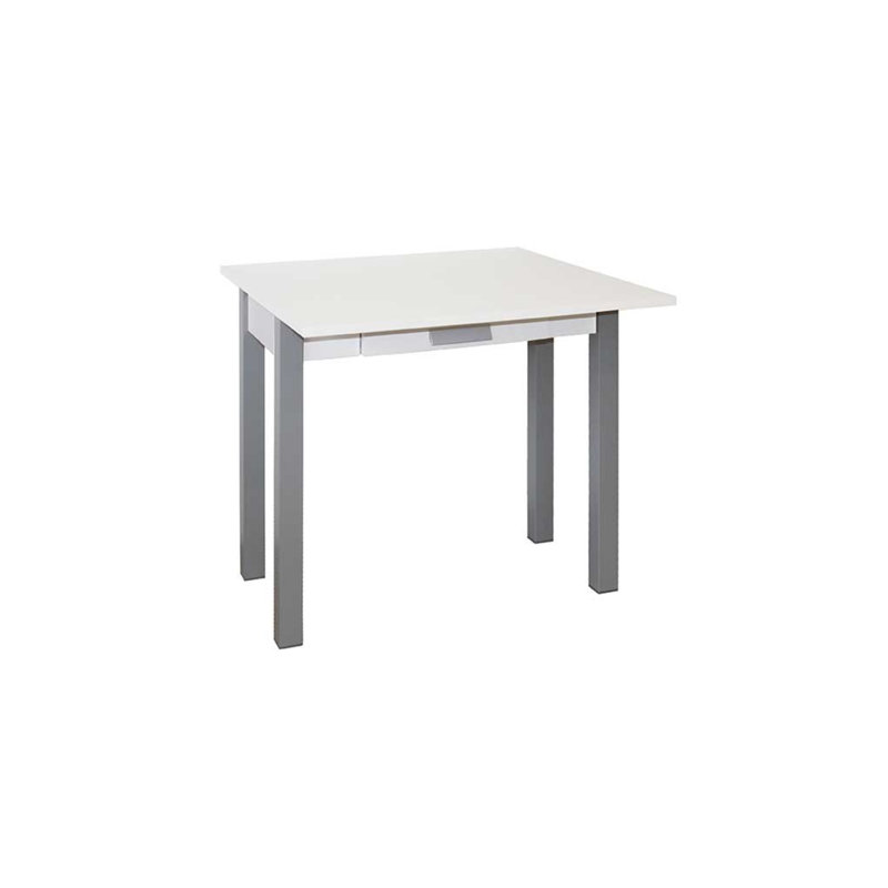 Georgy Extendable Dining Table, White, Grey