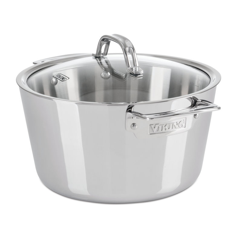 Viking Contemporary 3-Ply Dutch Oven with Glass Lid, 5.2 Qt.