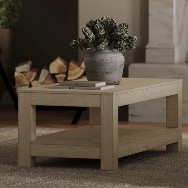 Maven Lane Paulo Wooden Coffee Table, Weathered Gray