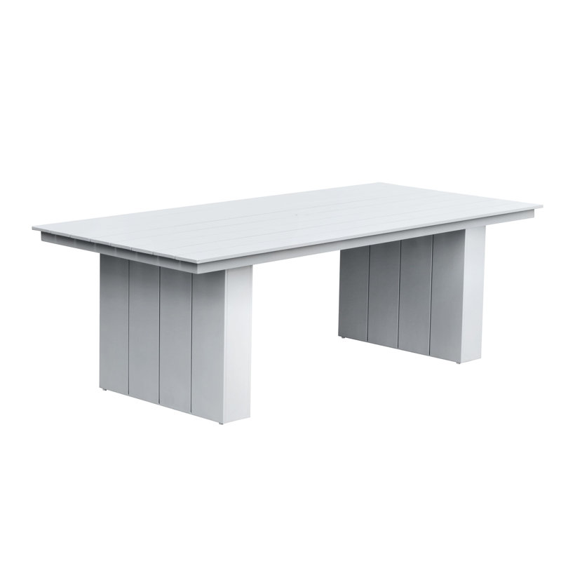 Peryman Outdoor Aluminum Dining Table, Buff