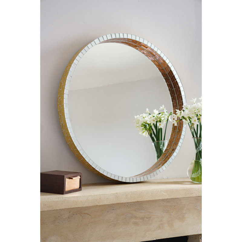 Chula Flat Wall Mirror, Gold, Copper and Aliminium