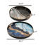 Ensemble de 2 plateaux décoratifs Maycie, jantes hautes, faux marbre, bleu, or