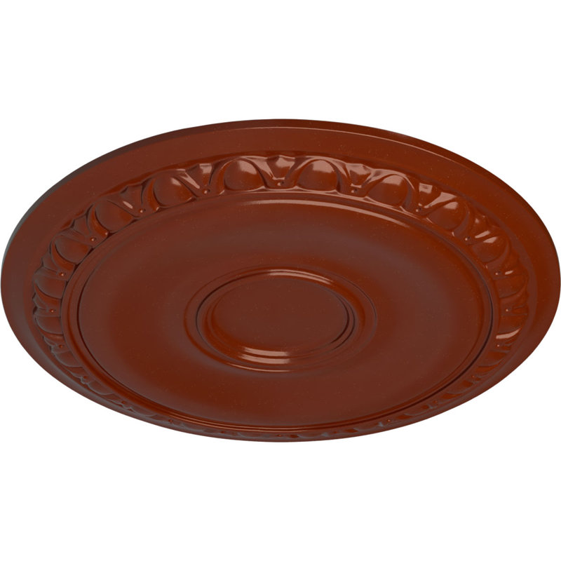 Endurathane Caputo Ceiling Medallion, 24 1/4"OD x 1 1/2"P (Fits Canopies up to 6"), Hand-Painted Firebrick Finish, Firebrick