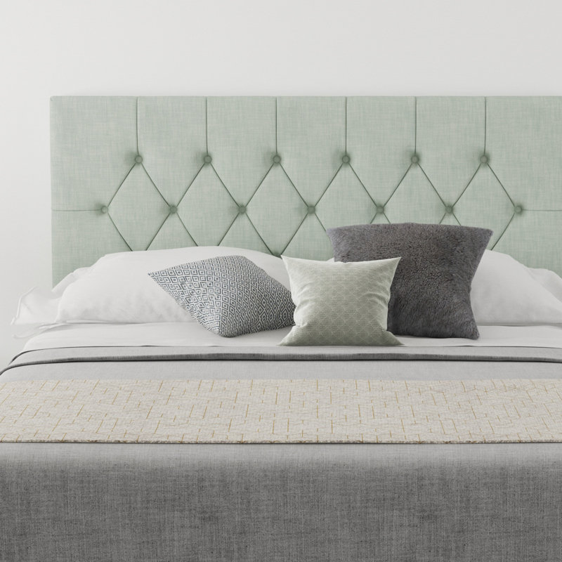 Talcott Upholstered Headboard, Single (3'), 100% Cotton Eau De Nil