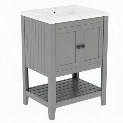 Meuble-lavabo en bois massif