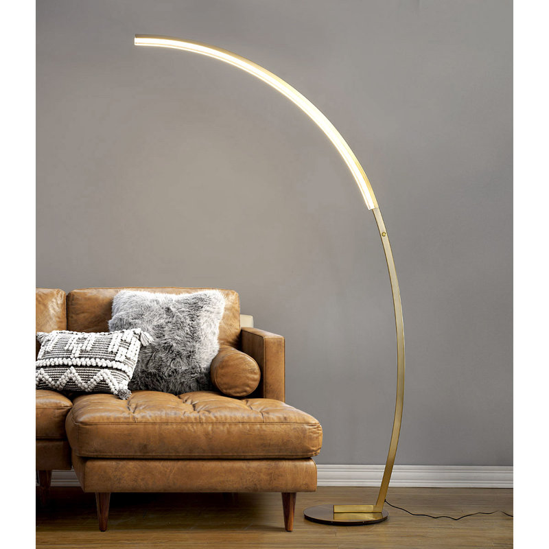 Taneytown 76'' LED Arched Floor Lamp, Brushed Brass