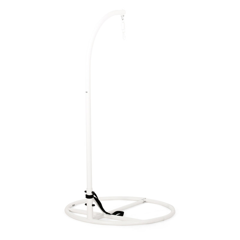 Base de chaise suspendue, ceinture blanche, support en fer, 42,75 po P, l, 81,35 H, 43,27 lb, fond avec support thermolaqué, profondeur 44, largeur, hauteur 80,