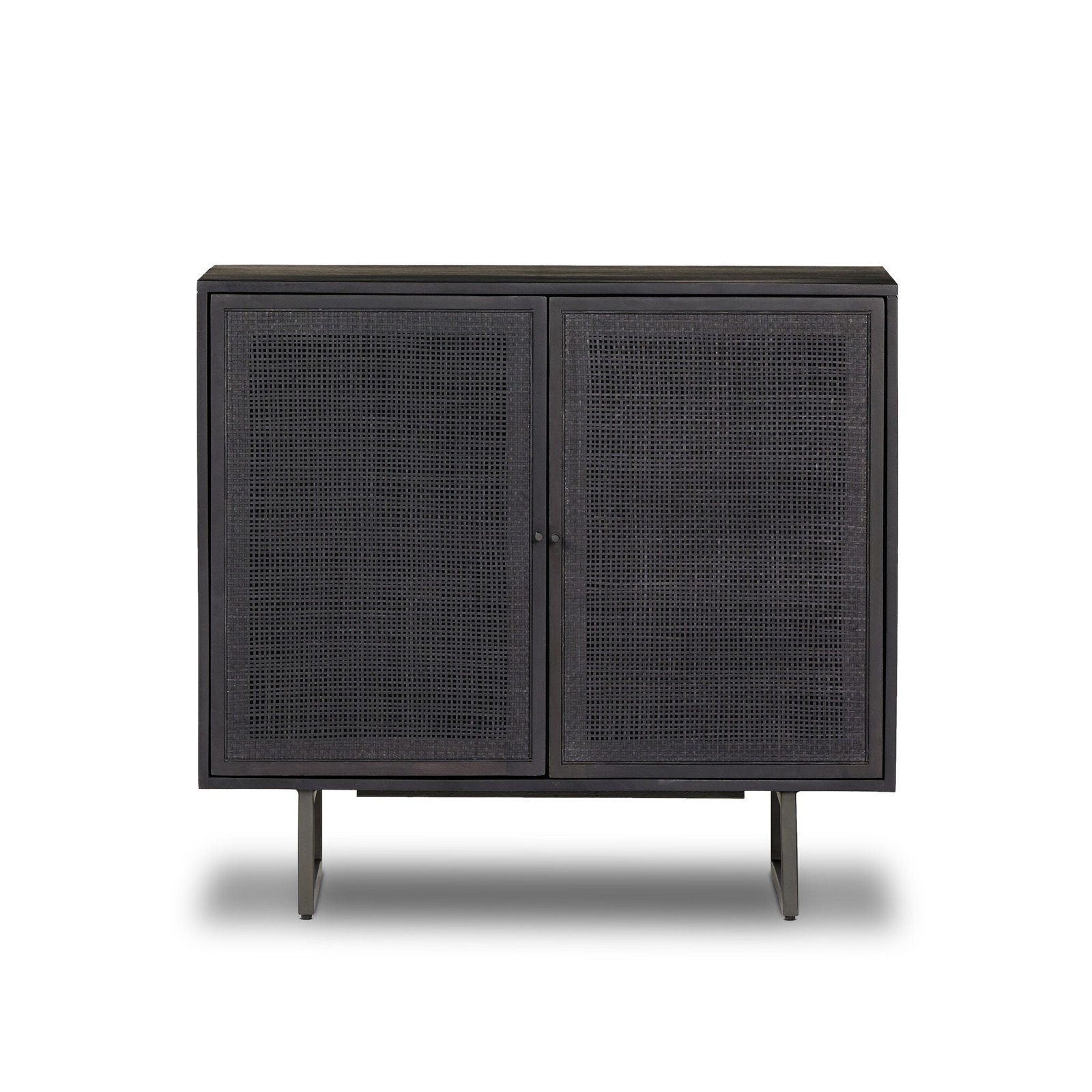 Jensi Solid Wood Storage Cabinet, Black