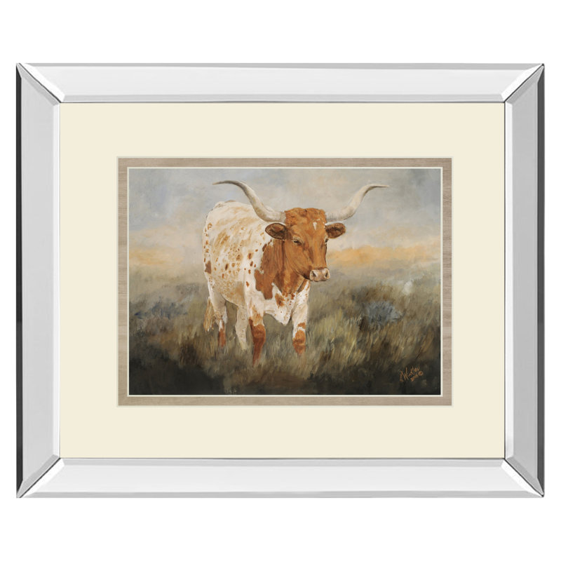 Art mural Sunlit Prairie Stroll - 34 po x 40 po - Cadre en miroir