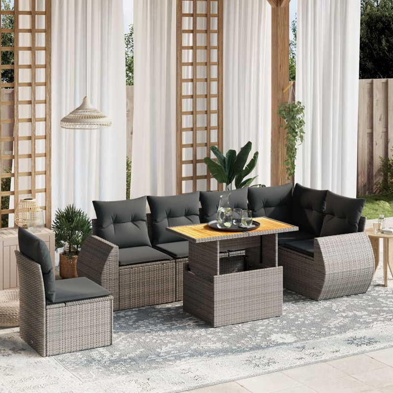 Ensemble de canapé de jardin Vidaxl gris