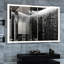 Miroir mural de salle de bain 60 x 40 pouces avec éclairage DEL, étanche, cadre en aluminium haute résistance, 3 réglages de couleur, système de commande tactile intelligent.