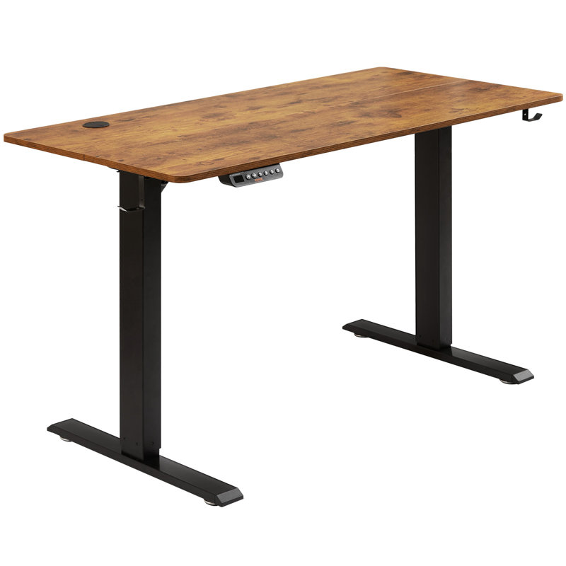 Lamin Adjustable Metal Base Standing Desk, 45.1" H x 55.1" W x 27.6" D
