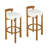 Elise Indoor Wooden Low Back Barstool, White Upholstery, Set Of 2-191840717