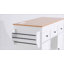 Îlot de cuisine 85,5 po avec table de salle à manger extensible, table de rangement avec 3 tablettes ouvertes latérales, îlot de cuisine roulant avec prise de courant, 3 tiroirs, 2 portes, pour la cuisine, la salle à manger-1708056989