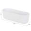 Indoor Oval White Ceramic Planter Pot with Tray