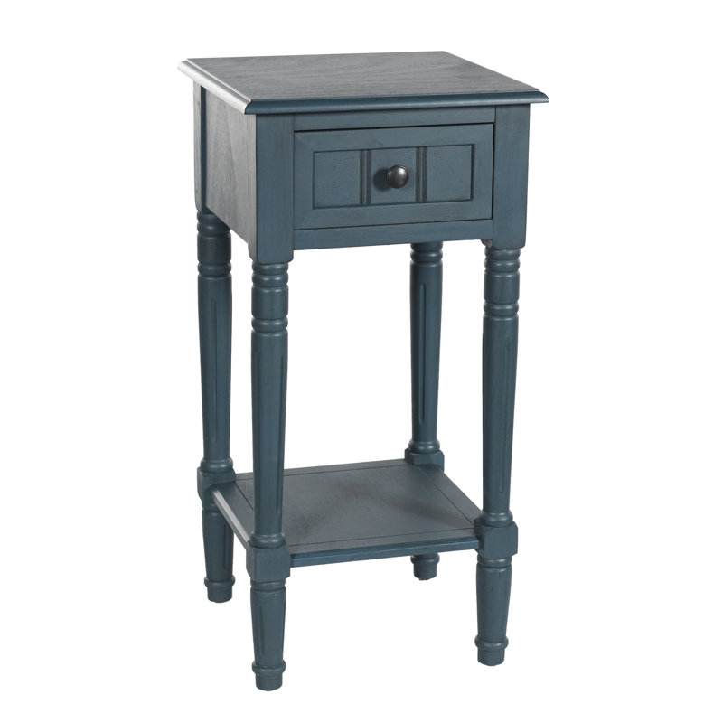 Elboa Collection Accent Table with One Drawer, Antique Navy