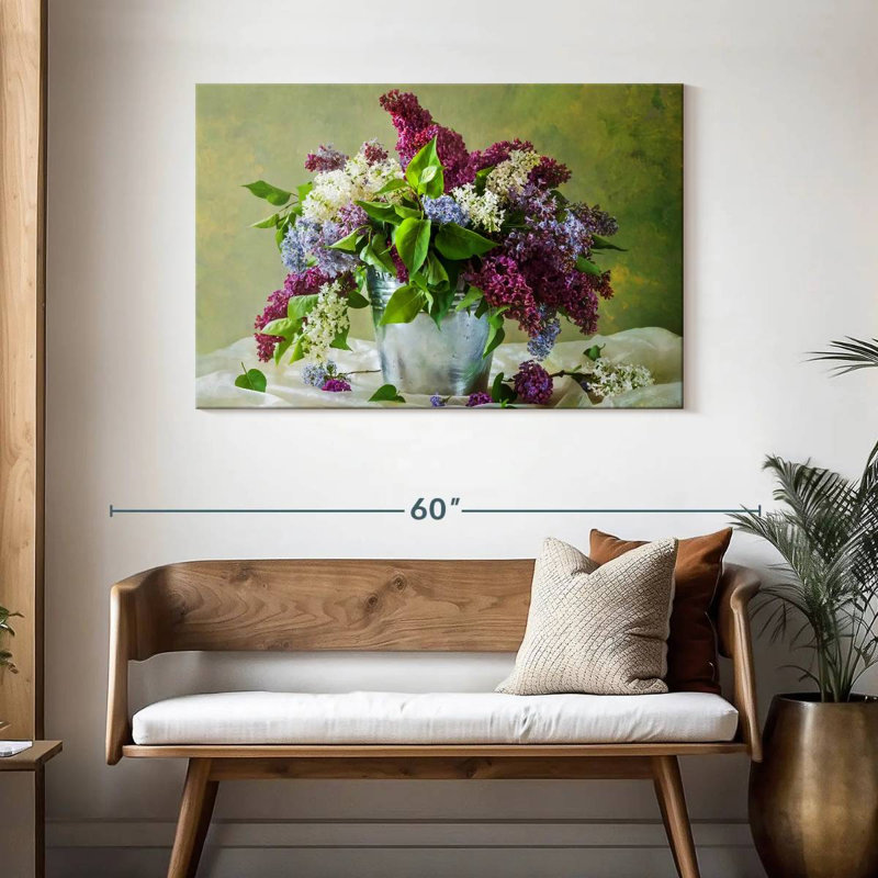 Harnek lilas dans un seau, H 30 po x l 45 po