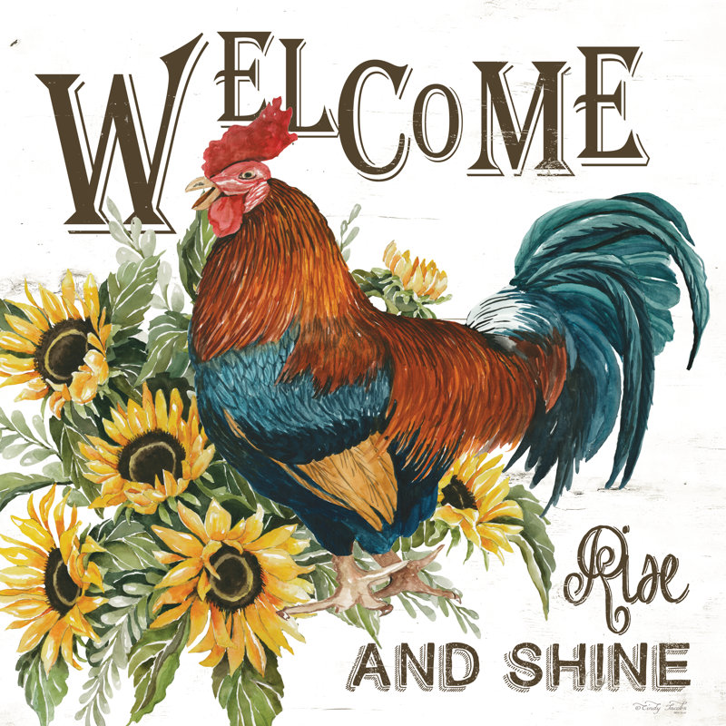 Welcome Rise And Shine, H 30 po x l 30 po x P 1,25 po