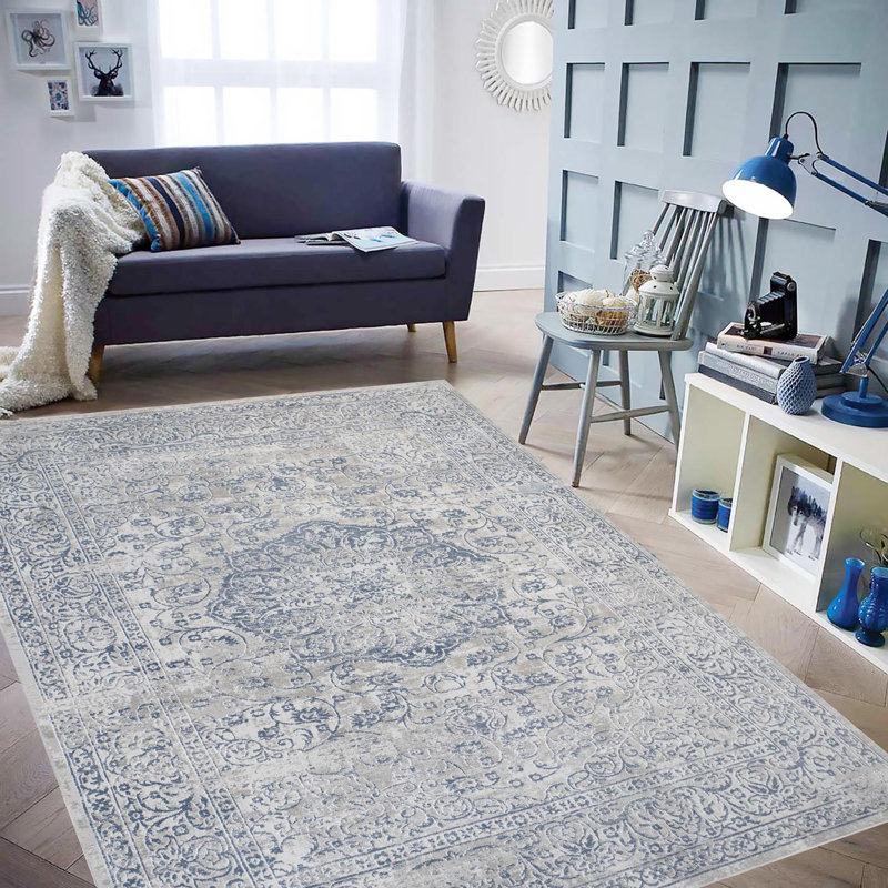 Tapis oriental gris clair Riverdale, Rectangle 7 pi 8 po x 10 pi 1 po