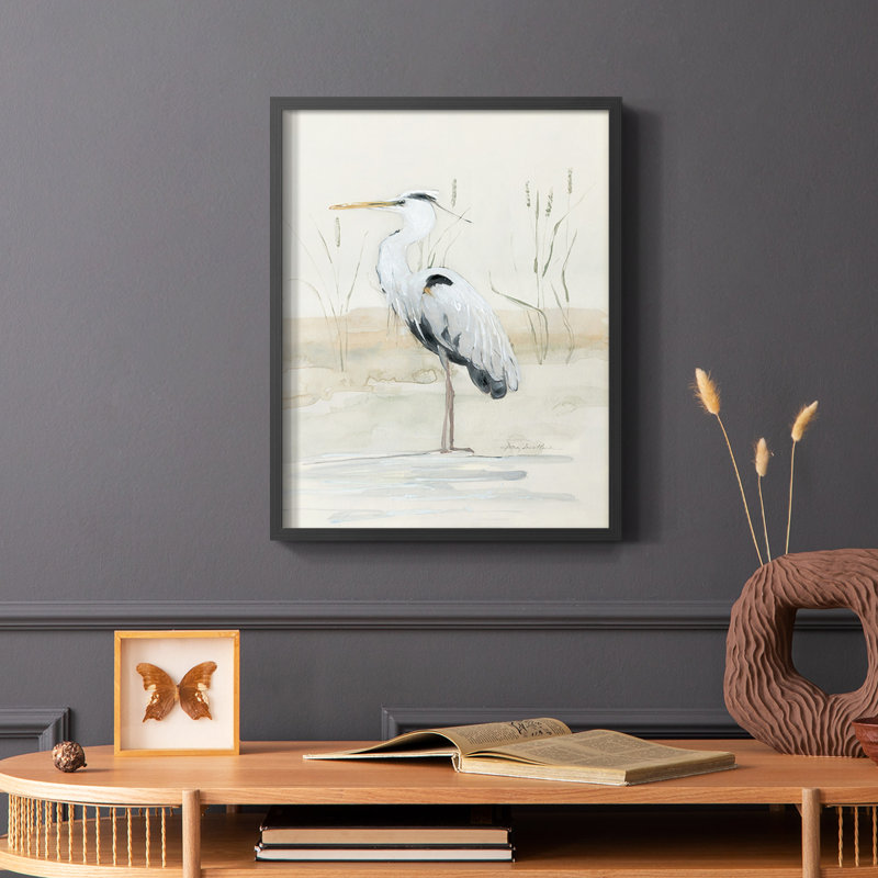 Heron II, reproduction encadrée - bois massif, Noir, H 28 po x l 22 po