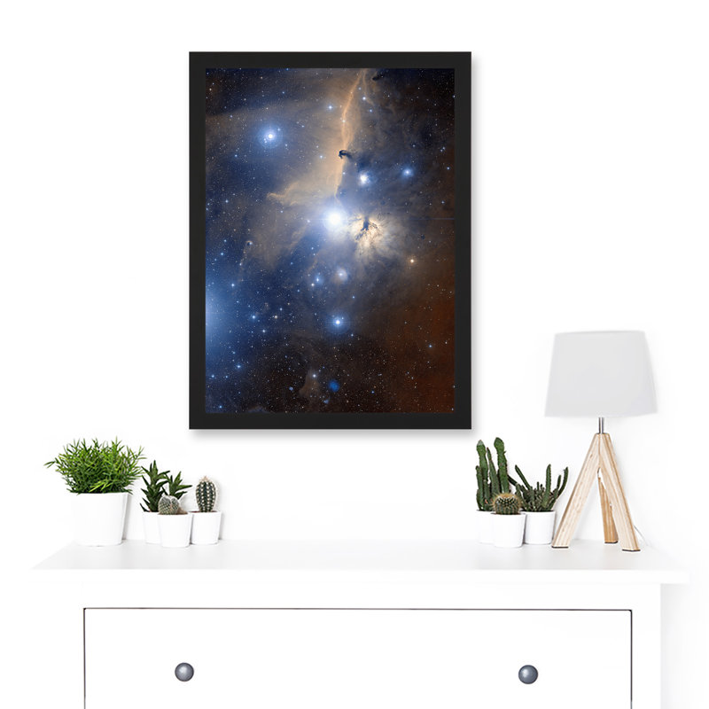Space Telescope Stars Orions Belt Flame Nebula Universe - Single Picture Frame Print