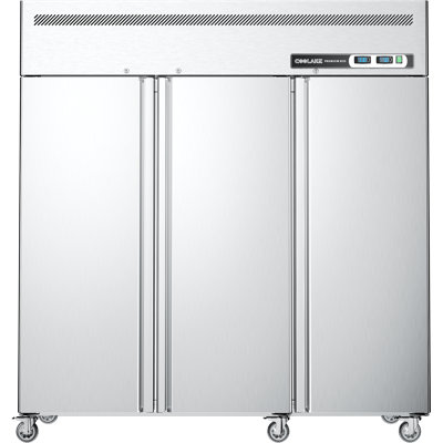 72" W 3 Door Commercial Refrigerator And Freezer Combo, 54 Cu.ft 3 Section Stainless Steel Upright Reach In Freezer