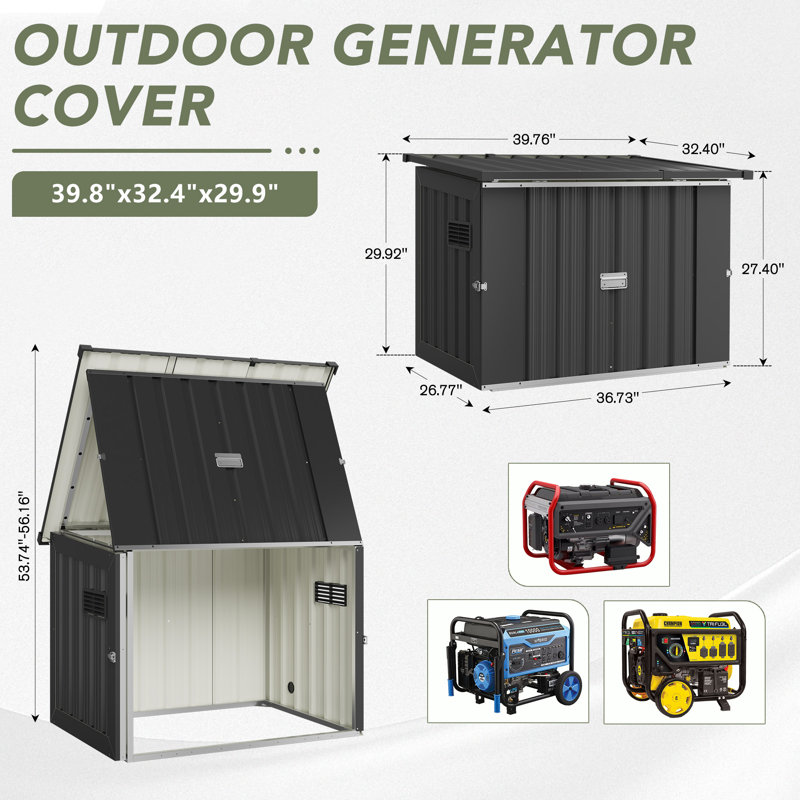 Bezseller Generator Box For Storing & Running - Outdoor Generator Enclosure for Accommodates the Maximum Size of the Unit: 36"x26"x27"
