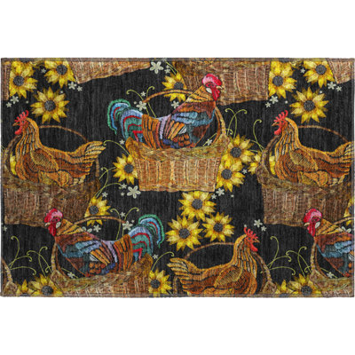 Premium Machine Washable Chiekezi AMF157 Midnight Rug