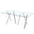 71-Inch Tempered Glass Dining Table With Sturdy Metal Legs-1504873756