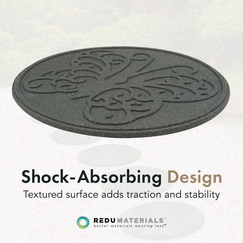  4 Pack 18" x 18" Butterfly Round Decorative Stepping Stones, Grey