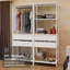  Armoire-penderie à 4 tiroirs, 5 tablettes et armoire à suspendre L 55 po-670329752
