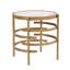 Table d'appoint en fer doré, base en pierre frittée, l 20,79 po x P 20,79 po, H 21,15 po, table attrayante et moderne avec détails, surface, impact visuel saisissant