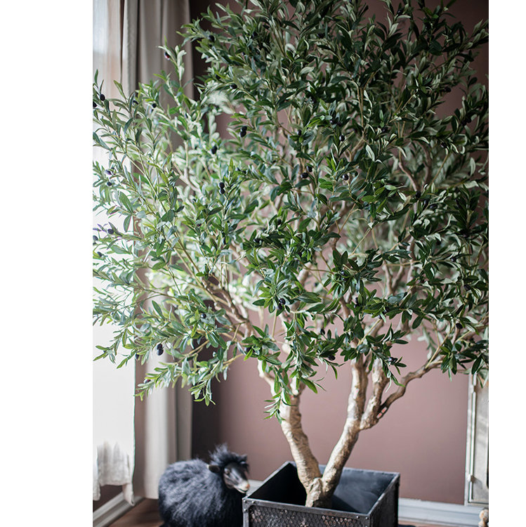 91'' Faux Olive Tree Tree in Freestanding