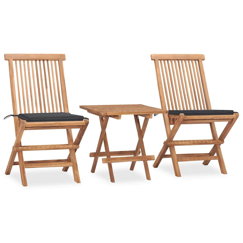  Outdoor Dining Set Natural Wood, Anthracite, Brown