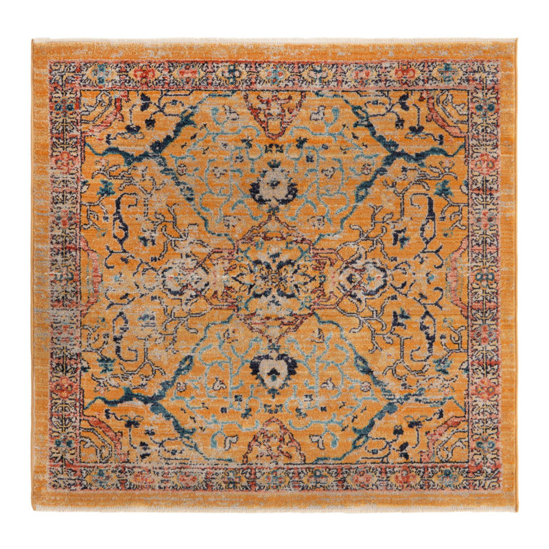 Alkire Floral Indoor Rug, Square 3'11"
