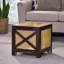 Tabouret en bois et rotin 16 po Mango