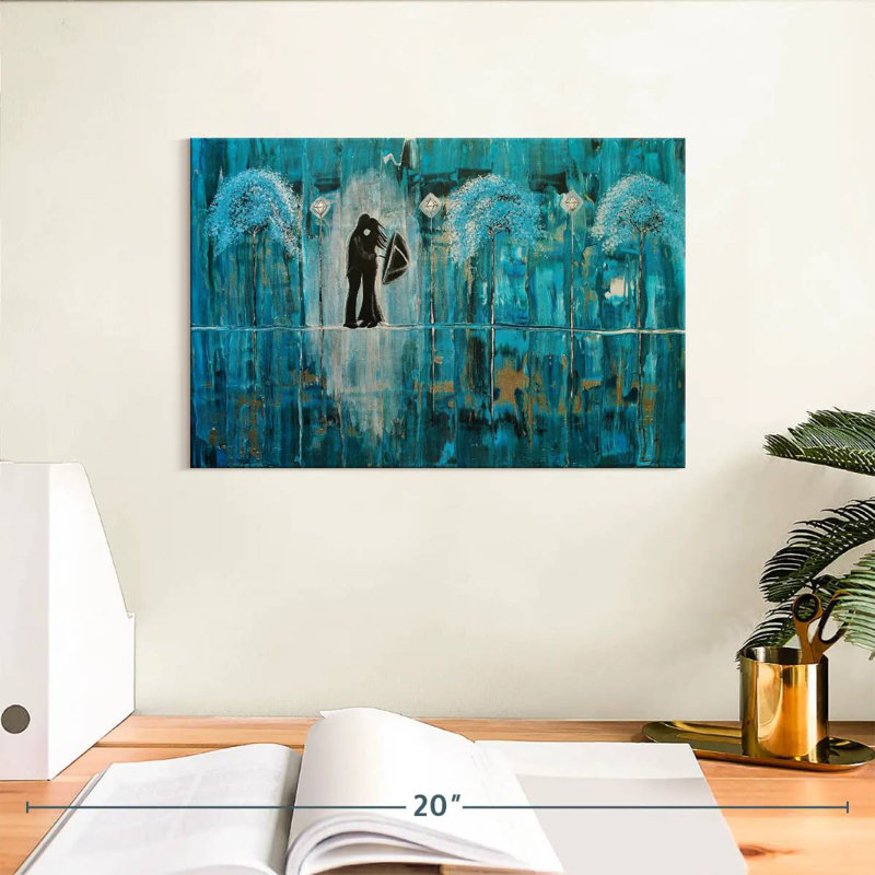 Hardie turquoise, pluie et romance, H 8 po x l 12 po