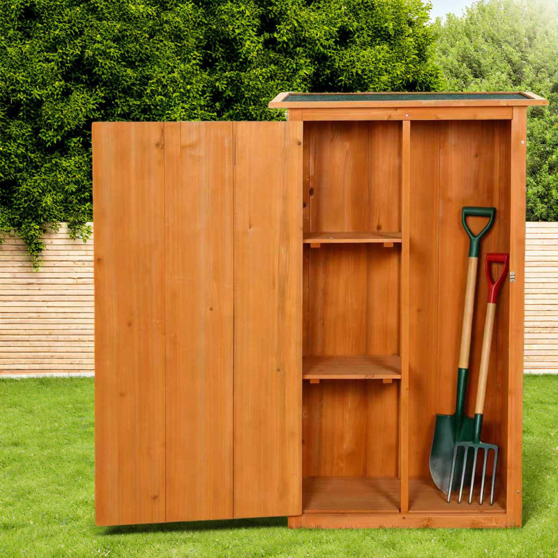 Remises de rangement compactes, armoire d'extérieur rustique en bois pour la cour arrière