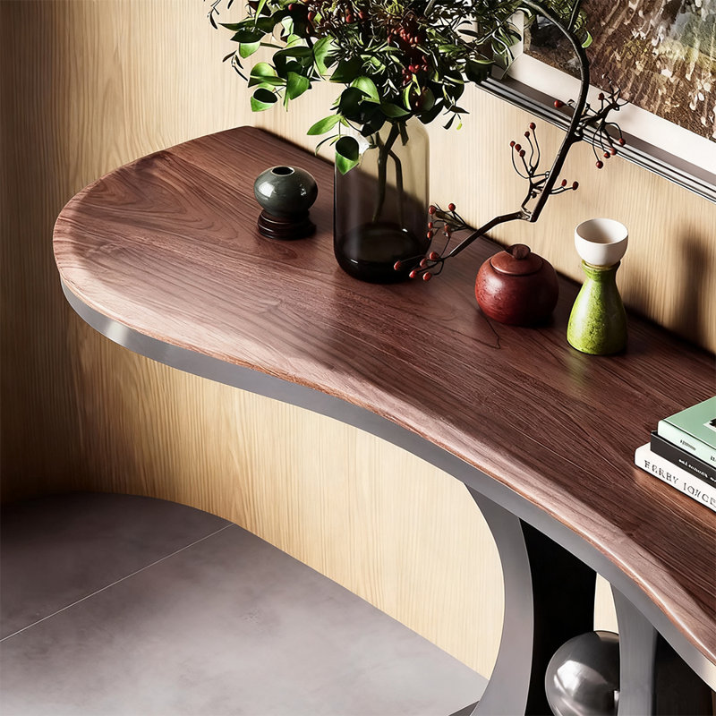 Nouvelle table d'entrée en noyer de style chinois, H 33,5 po x l 47,2 po x P 13,8 po