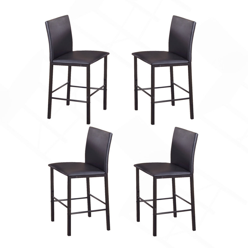 Chaises de salle à manger en métal Citico avec structure en métal noir, ensemble de 4
