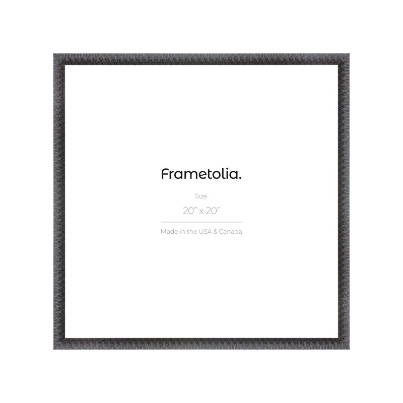Cadre mural argenté Frametolia Art Deco - sans passe-partout, Noir, 20 po x 20 po