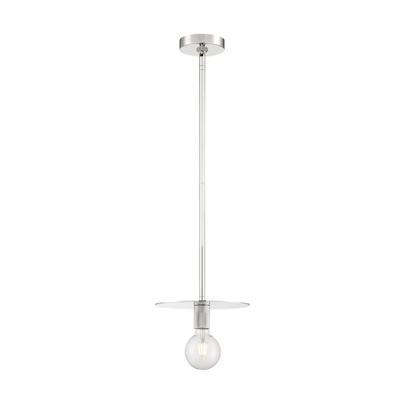 Sawvel 1 - Light Single Bulb Pendant, Polished Nickel