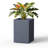12.5" H Rectangle Tall Concrete Planter, Ideal For Succulents & Houseplants, Warm Gray-1822831333-1822831355