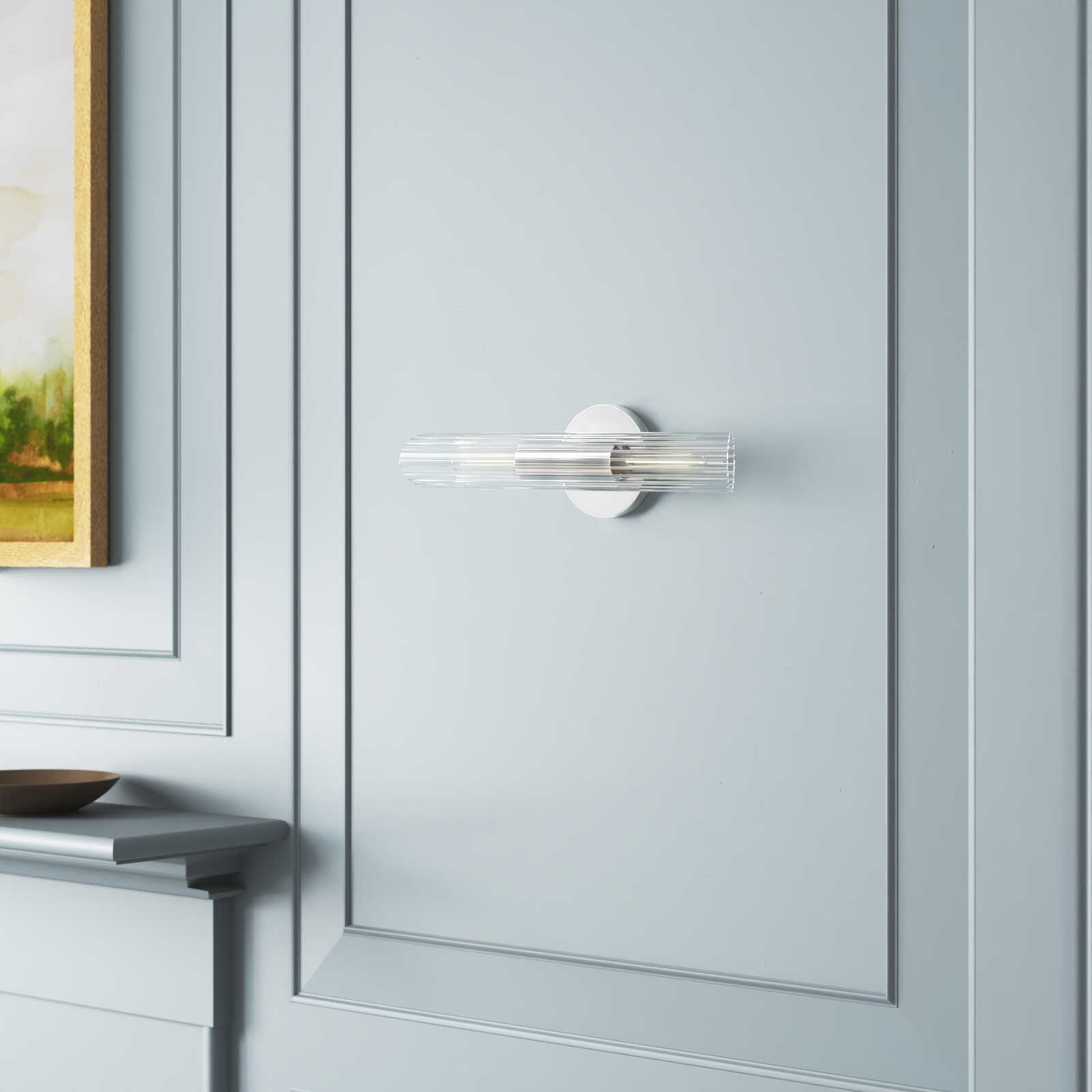 Anston 2-Light Armed Sconce, Polished Nickel
